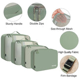 BAGAIL 8 Set Packing Cubes Luggage Packing Organizers for Travel Accessories - Matcha Green
