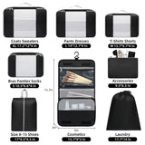 BAGAIL 8 Set Packing Cubes Various Sizes Packing Organizer for Travel Accessories Luggage Carry On Suitcase - Black