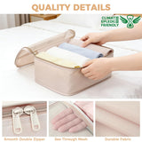 BAGAIL 9 Set Packing Cubes with Packing List Luggage Packing Organizers for Travel Accessories (Cream)