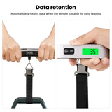 BAGAIL Digital Luggage Scale, 110lbs Hanging Baggage Scale with Backlit LCD Display,Portable Suitcase Weighing Scale,Travel Luggage Weight Scale with Hook,Strong Straps for Travelers(Ash Silver/Temp