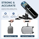 BAGAIL Digital Luggage Scale, 110lbs Hanging Baggage Scale with Large LCD Display,Portable Suitcase Weighing Scale,Travel Luggage Weight Scale with Hook,Strong Straps for Travelers(Pure Black)