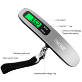 BAGAIL Digital Luggage Scale,110lbs Hanging Baggage Scale with Backlit LCD Display,Portable Suitcase Weighing Scale,Travel Luggage Weight Scale with Hook,Strong Straps for Travelers(Silver)