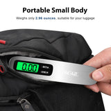 BAGAIL Digital Luggage Scale,110lbs Hanging Baggage Scale with Backlit LCD Display,Portable Suitcase Weighing Scale,Travel Luggage Weight Scale with Hook,Strong Straps for Travelers(Silver)