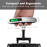 BAGAIL Digital Luggage Scale,110lbs Hanging Baggage Scale with Backlit LCD Display,Portable Suitcase Weighing Scale,Travel Luggage Weight Scale with Hook,Strong Straps for Travelers(Silver)