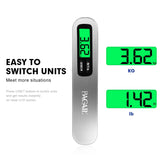 BAGAIL Digital Luggage Scale,110lbs Hanging Baggage Scale with Backlit LCD Display,Portable Suitcase Weighing Scale,Travel Luggage Weight Scale with Hook,Strong Straps for Travelers(Silver)