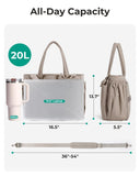 BAGAMSRT Crush Bow Tote Bag for Women, Large Work Tote with 40oz Tumbler, Puffer Travel Tote Bag for Work, Yoga, Gym