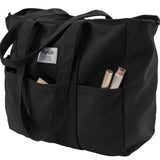Bagelite Extra Large Canvas Tote Bag for Women Men, Utility Work Tote with Zipper, Laptop Tote Bags with Pockets, Teacher Tote, Black