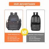 Bagenius Heavy Duty Mesh Backpack, 30L See Through Large Capacity Beach Bag