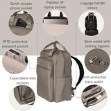 Baggallini Commuter Laptop Backpack - Lightweight 15x11 Travel Backpack w/RFID & Luggage Sleeve