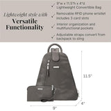 Baggallini Metro Backpack with RFID Phone Wristlet - 9x11 Convertible Sling Bag for Women with Adjustable Shoulder Straps