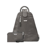 Baggallini Metro Backpack with RFID Phone Wristlet - 9x11 Convertible Sling Bag for Women with Adjustable Shoulder Straps