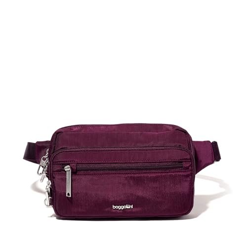 Baggallini Securtex Anti - theft Belt Bag 8.8"x5.5" Crossbody Fanny Pack for Women RFID Wallet Locking Zipper Travel Purse