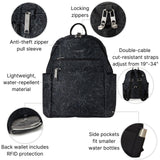Baggallini Securtex® Anti - theft Vacation Travel Backpack 10x13 Slash - Resistant Nylon Daypack w/RFID, Midnight Blossom