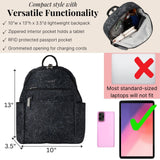 Baggallini Securtex® Anti - theft Vacation Travel Backpack 10x13 Slash - Resistant Nylon Daypack w/RFID, Midnight Blossom