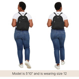 Baggallini Securtex® Anti - theft Vacation Travel Backpack 10x13 Slash - Resistant Nylon Daypack w/RFID, Midnight Blossom