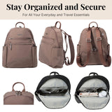 Baggallini Securtex® Anti - theft Vacation Travel Backpack 10x13 Slash - Resistant Nylon Daypack w/RFID, Portobello