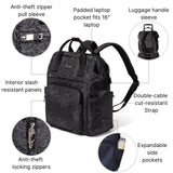 Baggallini Securtex Anti - Theft Windsor Backpack for Travel, Work & College, RFID & Locking Zipper, Up to 16" Laptop
