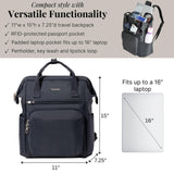 Baggallini Securtex Anti - Theft Windsor Backpack for Travel, Work & College, RFID & Locking Zipper, Up to 16" Laptop