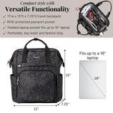 Baggallini Securtex Anti - Theft Windsor Backpack for Travel, Work & College, RFID & Locking Zipper, Up to 16" Laptop