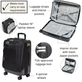 Baggallini Set Wave 22” 4 Wheel Hybrid Carry - On Luggage - Lightweight Carry On Suitcase with Wheels