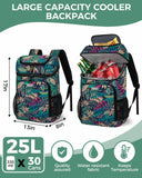BAGLHER Cooler Backpack 30 Cans, Leakproof Waterproof Cooler Bag with 5 Reusable Ice Pack for Camping, Beach, Hiking, Hawaii
