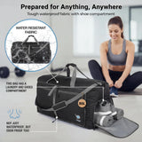 Bago Large Duffle Bag for Travel Women & Men. Durable Lightweight Foldable Travel Duffel Bags For Traveling Women. 80L Duffle Bags For Overnight Bag With Shoe Compartment Collapsible Weekender duffel