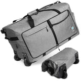 Bago Rolling Duffle Bag with Wheels - 31" 120L Foldable Weekender Bag, Waterproof Travel Duffel Bag, Heavy Duty Lightweight Duffle Bag for Traveling, Rolling Duffel Bag with Wheels (SnowGray0023)