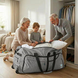 Bago Rolling Duffle Bag with Wheels - 31" 120L Foldable Weekender Bag, Waterproof Travel Duffel Bag, Heavy Duty Lightweight Duffle Bag for Traveling, Rolling Duffel Bag with Wheels (SnowGray0023)