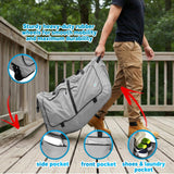 Bago Rolling Duffle Bag with Wheels - 31" 120L Foldable Weekender Bag, Waterproof Travel Duffel Bag, Heavy Duty Lightweight Duffle Bag for Traveling, Rolling Duffel Bag with Wheels (SnowGray0023)