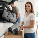 Bago Rolling Duffle Bag with Wheels - 31" 120L Foldable Weekender Bag, Waterproof Travel Duffel Bag, Heavy Duty Lightweight Duffle Bag for Traveling, Rolling Duffel Bag with Wheels (SnowGray0023)