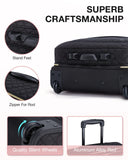 BAGSMART 17.3 Inch Rolling Laptop Bag for Women and Men, Briefcase With Wheels, Computer Case for Work Travel Business, Quilted Black