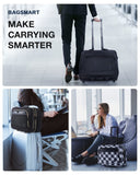 BAGSMART 17.3 Inch Rolling Laptop Bag for Women and Men, Briefcase With Wheels, Computer Case for Work Travel Business, Quilted Black
