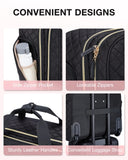 BAGSMART 17.3 Inch Rolling Laptop Bag for Women and Men, Briefcase With Wheels, Computer Case for Work Travel Business, Quilted Black