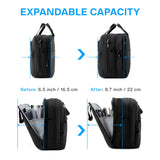 BAGSMART 18 Inch Laptop Bag, Expandable Briefcase, Computer Bag Men Women, Laptop Shoulder Bag, Work Bag Business Travel Office - Black