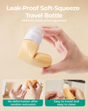 BAGSMART 18 Pack TSA Approved Travel Bottles for Toiletries, Leak Proof Silicone Travel Size Containers Bottles for Shampoo, Purple