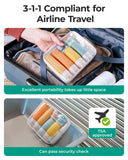 BAGSMART 18 Pack TSA Approved Travel Bottles for Toiletries, Leak Proof Silicone Travel Size Containers Bottles for Shampoo, Purple