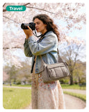 BAGSMART 2 in 1 Puffy Camera Sling Bag for Photographer, Everyday Shoulder Crossbody Bag with Pockets Digital Camera Case for DSLR/Mirrorless, Brown
