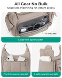 BAGSMART 2 in 1 Puffy Camera Sling Bag for Photographer, Everyday Shoulder Crossbody Bag with Pockets Digital Camera Case for DSLR/Mirrorless, Brown