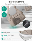 BAGSMART 2 in 1 Puffy Camera Sling Bag for Photographer, Everyday Shoulder Crossbody Bag with Pockets Digital Camera Case for DSLR/Mirrorless, Brown