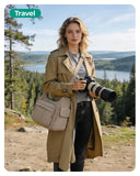 BAGSMART 2 in 1 Puffy Camera Sling Bag for Photographer, Everyday Shoulder Crossbody Bag with Pockets Digital Camera Case for DSLR/Mirrorless, Brown
