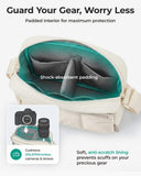 BAGSMART 2 in 1 Puffy Camera Sling Bag Small Camera Shoulder Bag DSLR/SLR/Mirrorless Crossbody Photography Camera Case for Photographers, Beige