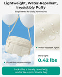 BAGSMART 2 in 1 Puffy Camera Sling Bag Small Camera Shoulder Bag DSLR/SLR/Mirrorless Crossbody Photography Camera Case for Photographers, Beige