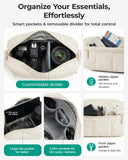 BAGSMART 2 in 1 Puffy Camera Sling Bag Small Camera Shoulder Bag DSLR/SLR/Mirrorless Crossbody Photography Camera Case for Photographers, Beige