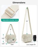 BAGSMART 2 in 1 Puffy Camera Sling Bag Small Camera Shoulder Bag DSLR/SLR/Mirrorless Crossbody Photography Camera Case for Photographers, Beige