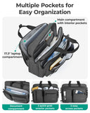 BAGSMART 3 In 1 Laptop Bag for Men, Computer Briefcase 17.3 Inch Laptop Water - Repellent Shoulder Bag, Computer Bag Business Travel Office, Black