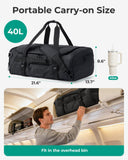 BAGSMART 4 - IN - 1 Duffle Bag for Travel, 40L Travel Bag Gym Duffle, TSA Carry on Backpack with Shoes Compartment & Wet Pocket, Water - resistant Workout Duffel, Black
