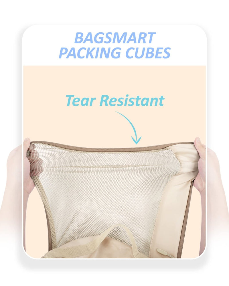 BAGSMART 7 Set Packing Cubes for Travel Essentials, Lightweight Luggage Suitcase Organizer Bags with Shoe Bag, Keep Shape Packing Cubes