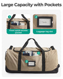 BAGSMART 83L Foldable Travel Bag, Large Duffle Bag for Travel, Weekender Duffel Luggage Bag for Sport College Camping, Water Resistant, Brown