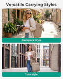 BAGSMART Backpack for Women, 15.6 Inch Tote Backpack for Travel, Camel