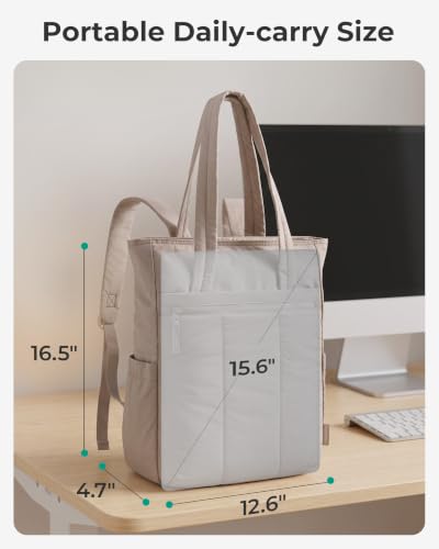 BAGSMART Backpack for Women, 15.6 Inch Tote Backpack for Travel, Chocolate